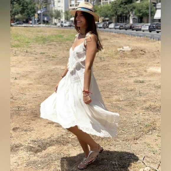 Zadig & Voltaire Rilli Ruffle Lace Dress, Vanille (Ivory Cream) Size S $398 - Picture 2 of 12